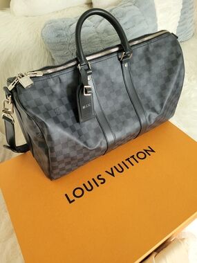 Louis Vuitton Men's Black Damier Keepall 45 Duffel Bag